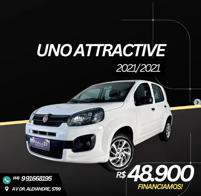 Carro Fiat Uno 2021 Attractive 1.0