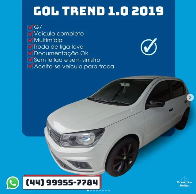 Carro Volkswagen Gol 2019 1.0 12v (Flex)