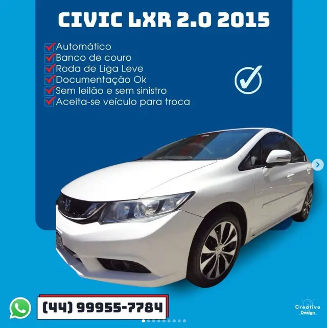 Carro Honda Civic 2015 LXS 1.8 i-VTEC (Flex)