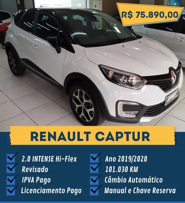 Carro Renault Captur 2020 Intense 2.0 16V SCe CVT (Flex)