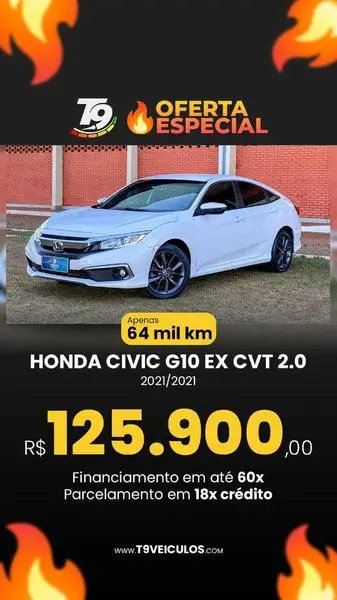 Carro Honda Civic 2021 2.0 LX CVT