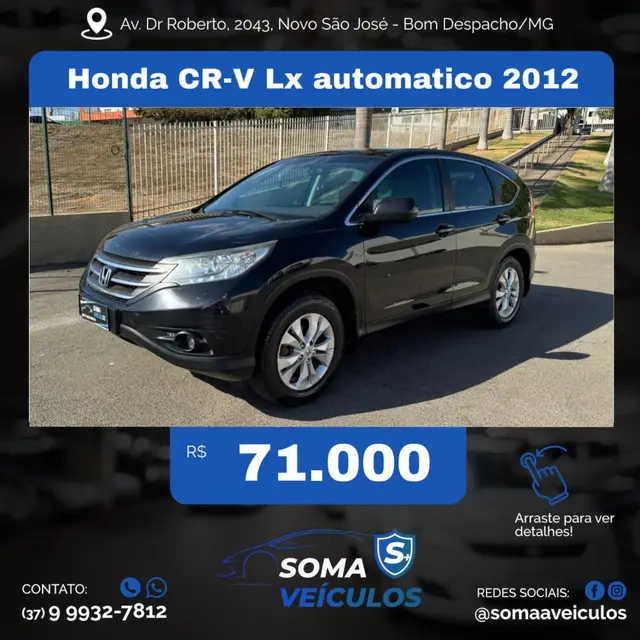 Carro Honda CR-V 2012 LX 2.0 16V