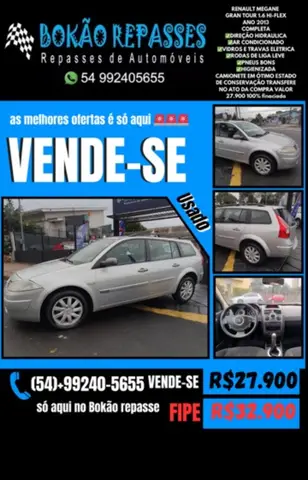 Carro Renault Megane Grand Tour 2013 Mégane Grand Tour Dynamique 1.6 16V (flex)