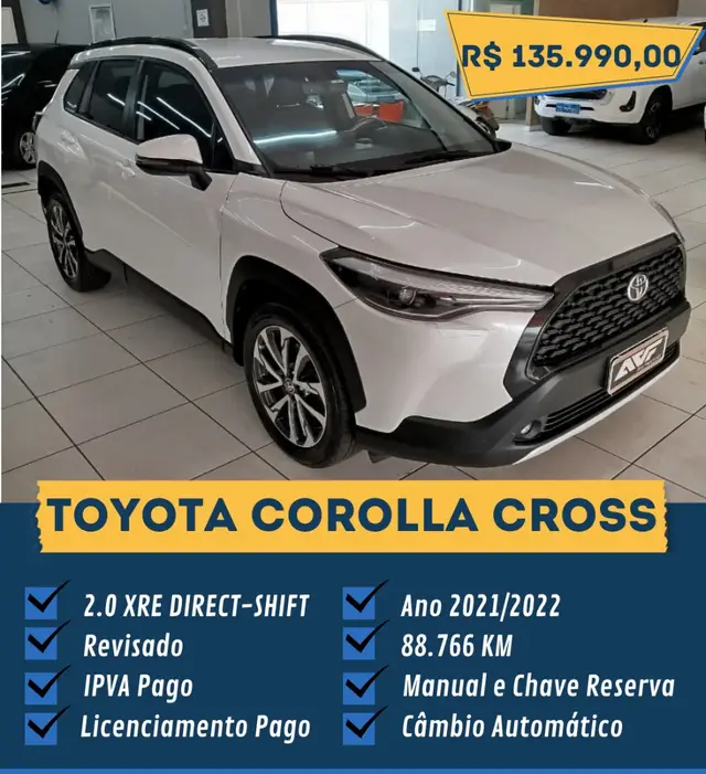 Carro Toyota Corolla Cross 2022 XRE 2.0 (flex) (Aut)
