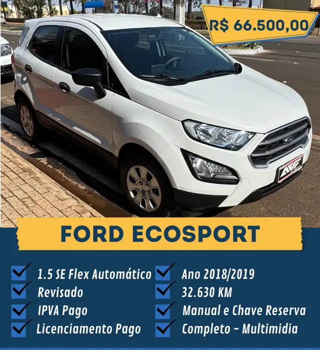 Carro Ford EcoSport 2019 Ecosport SE Direct 1.5 (Aut) (Flex)