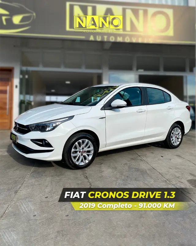 Carro Fiat Cronos 2019 1.3 Drive Firefly (Flex)