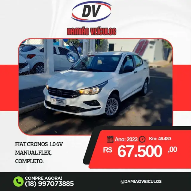 Carro Fiat Cronos 2023 1.0 (Flex) MT
