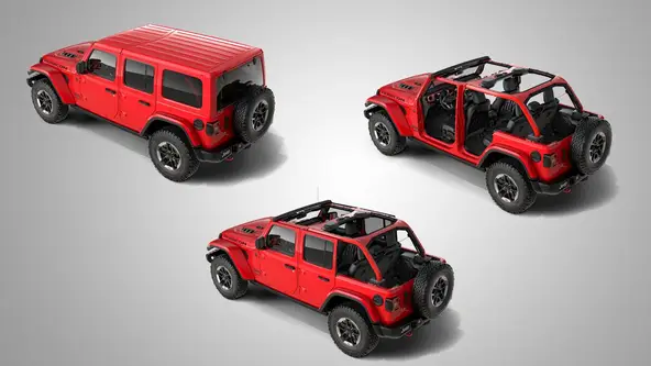 Jeep Wrangler, Ford Bronco e Hummer EV são voltados ao nicho off-road e podem ter partes da carroceria removidas