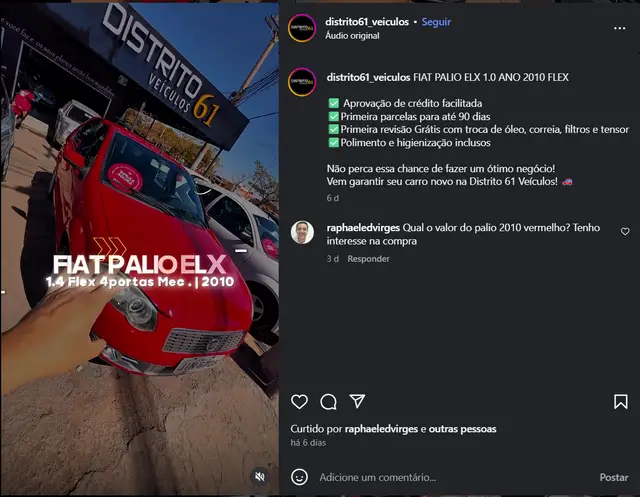 Carro Fiat Palio 2010 ELX 1.0 (Flex) 2p