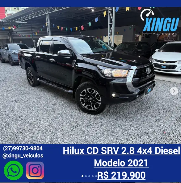 Carro Toyota Hilux Cabine Dupla 2021 SRV 2.7 CD 4x4 (Flex) (Aut)
