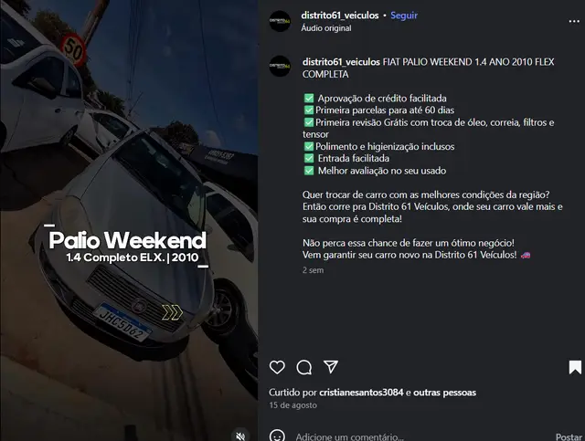 Carro Fiat Palio Weekend 2010 ELX 1.4 8V (Flex)