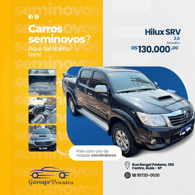 Carro Toyota Hilux Cabine Dupla 2013 Hilux 3.0 TDI 4x4 CD SRV