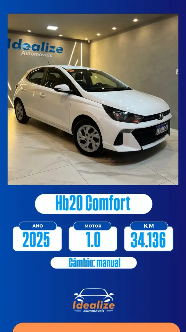 Carro Hyundai HB20 2025 Comfort Plus 1.0 (Mec.)