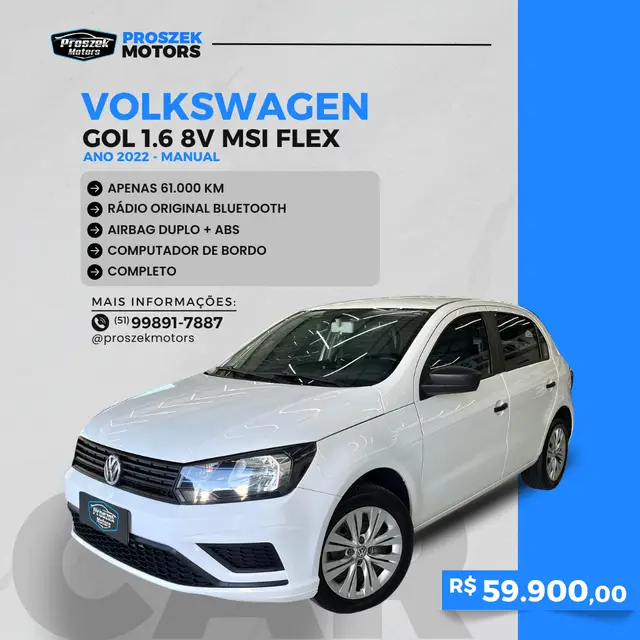 Carro Volkswagen Gol 2022 1.6 (Flex)