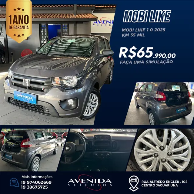 Carro Fiat Mobi 2025 Like 1.0