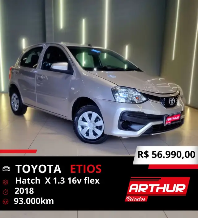 Carro Toyota Etios 2018 X 1.3 (Flex)