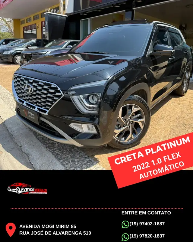 Carro Hyundai Creta 2022 Platinum 1.0 Turbo (Aut) (Flex)