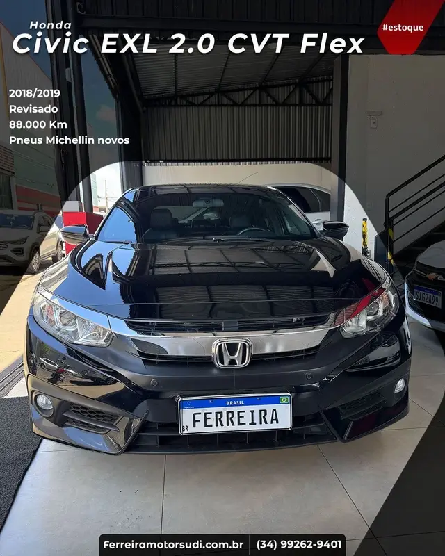 Carro Honda Civic 2019 EXL 2.0 i-VTEC CVT