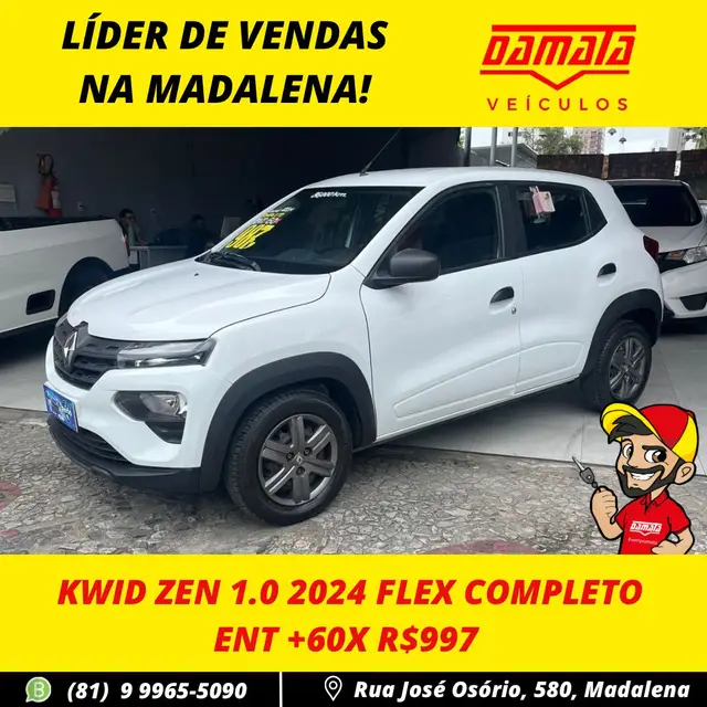 Carro Renault Kwid 2024 Zen 1.0 12v SCe (Flex)