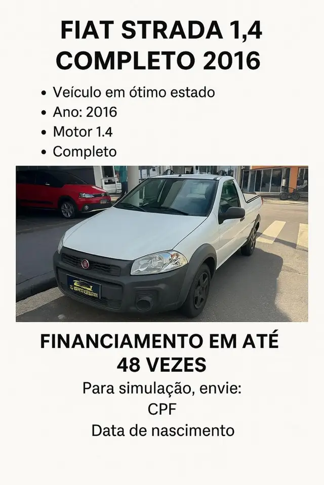 Carro Fiat Strada 2016 Working 1.4 (Flex)