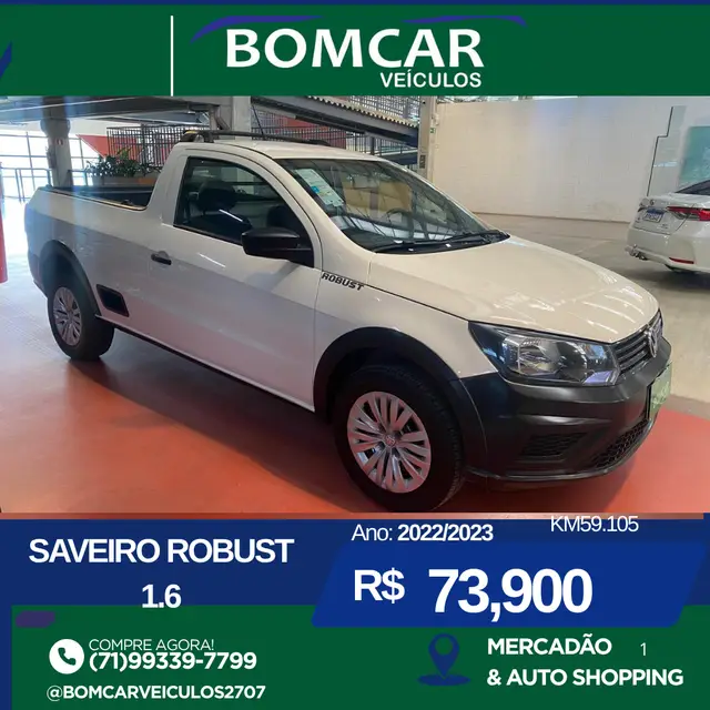 Carro Volkswagen Saveiro 2023 Robust 1.6 MSI CS (Flex)