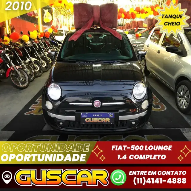 Carro Fiat 500 2010 Lounge 1.4 16V