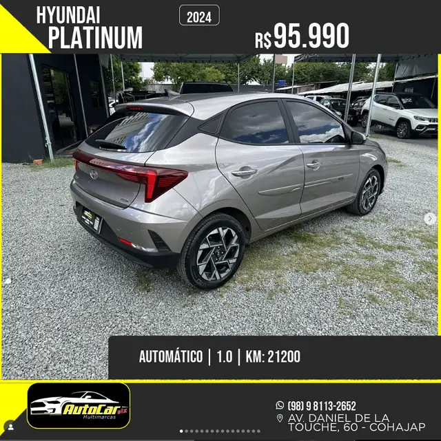 Carro Hyundai HB20 2024 Platinum 1.0 TGDI (Aut.)
