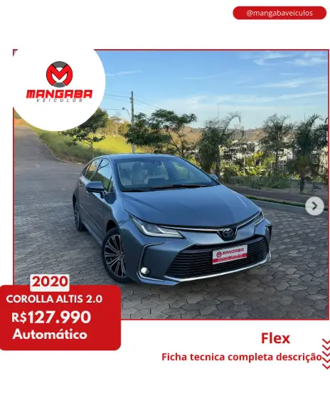 Carro Toyota Corolla 2020 2.0 Altis Multi-Drive S (Flex)