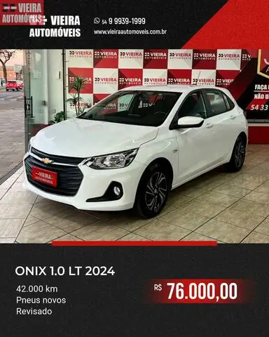 Carro Chevrolet Onix 2024 LT 1.0 Turbo