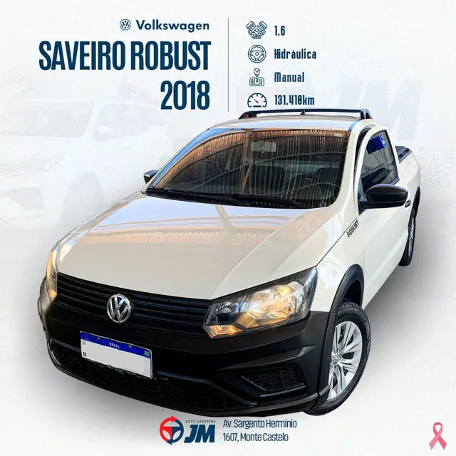 Carro Volkswagen Saveiro 2018 Robust 1.6 MSI CS (Flex)