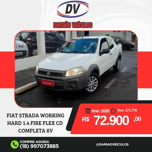 Carro Fiat Strada 2020 Hard Working 1.4 (Flex) (Cabine Dupla)