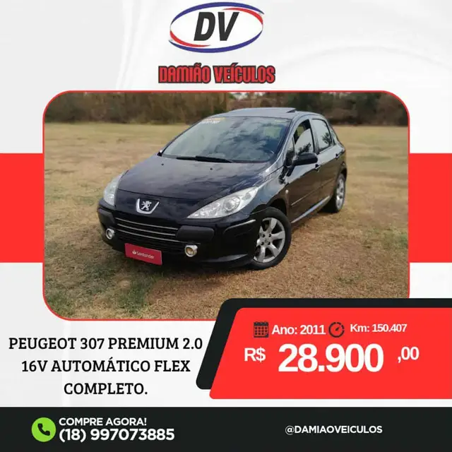 Carro Peugeot 307 2011 Hatch. Feline 2.0 16V (flex) (aut)