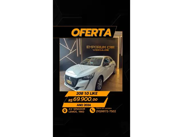 Carro Peugeot 208 2024 Like 1.0