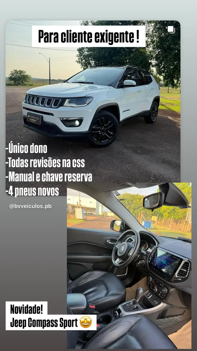 Carro Jeep Compass 2019 2.0 Sport 4x2 (Aut) (Flex)