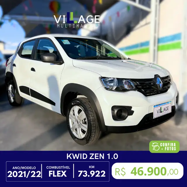 Carro Renault Kwid 2022 Zen 1.0 12v SCe (Flex)