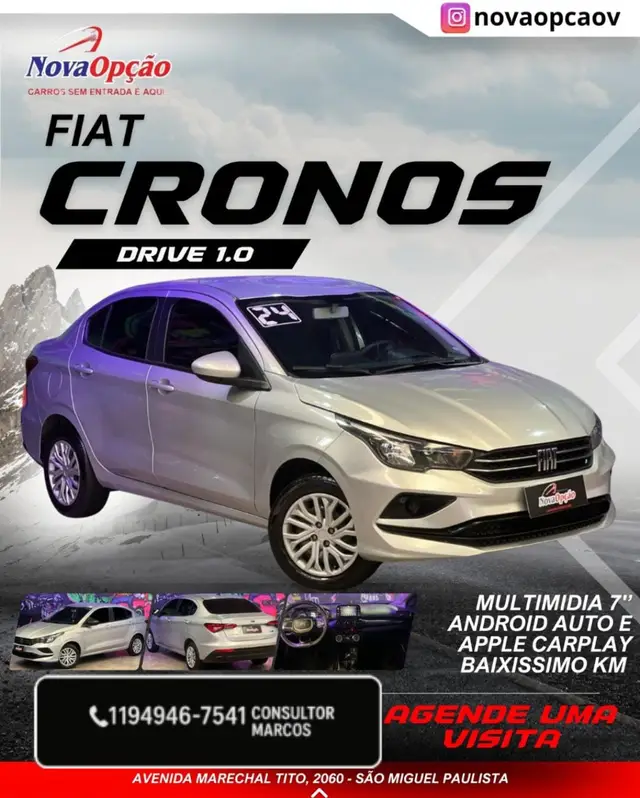 Carro Fiat Cronos 2024 Drive 1.0