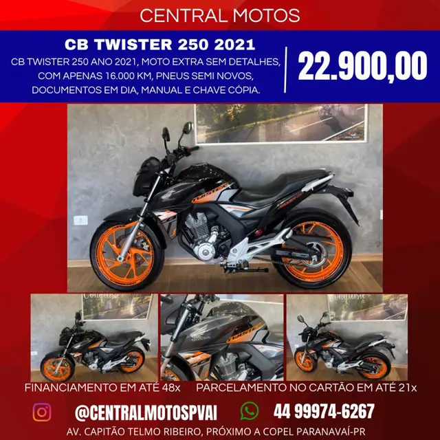 Moto Honda CB 250F Twister 2021 (CBS)