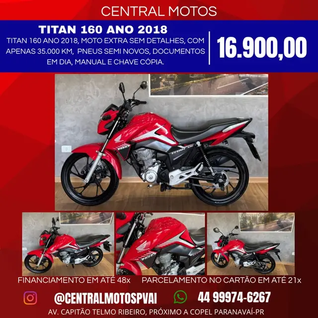 Moto Honda CG 160 2018 Titan