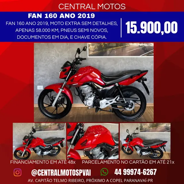 Moto Honda CG 160 2019 160 Fan