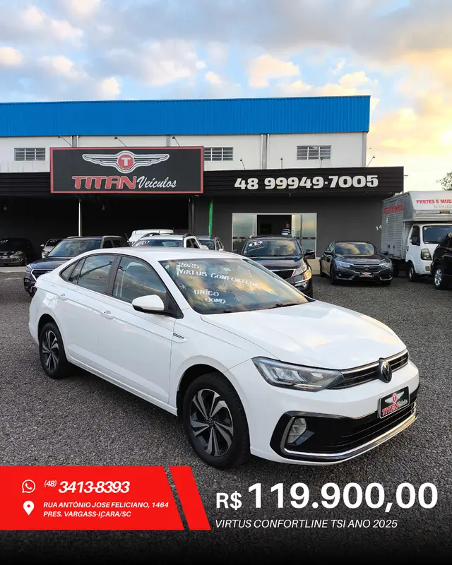 Carro Volkswagen Virtus 2025 Comfortline 1.0 200 TSI