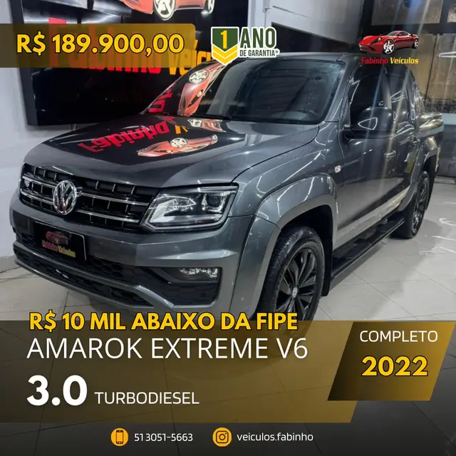 Carro Volkswagen Amarok 2022 Extreme 3.0 CD 4x4 TDi (Aut)