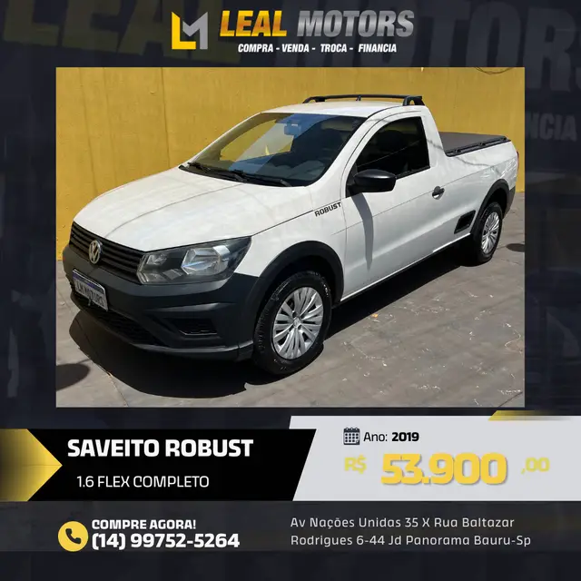 Carro Volkswagen Saveiro 2019 Robust 1.6 MSI CS (Flex)