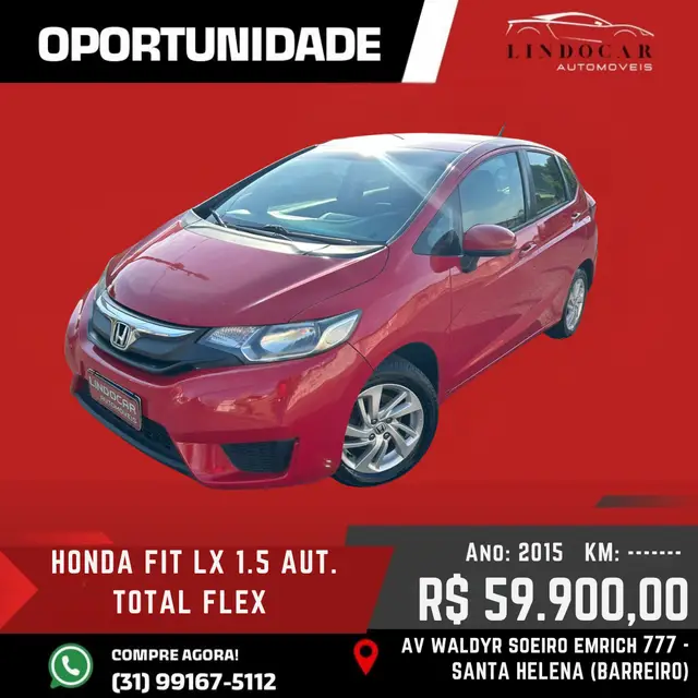 Carro Honda Fit 2015 1.5 16v LX CVT (Flex)