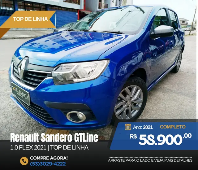 Carro Renault Sandero 2021 GT Line 1.0 12v (Flex)