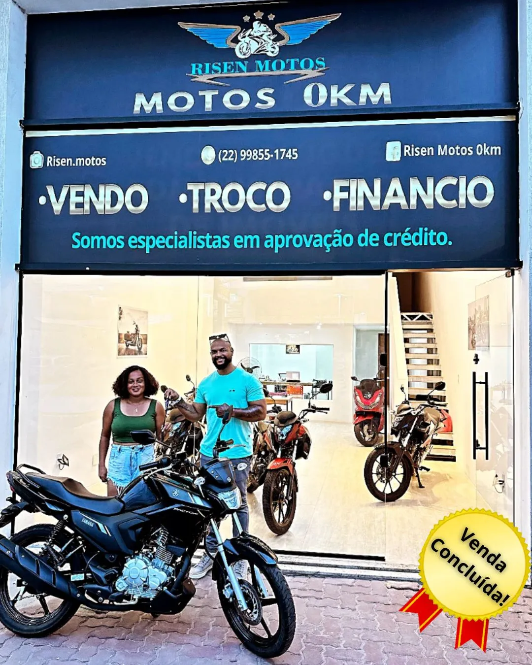 Fachada da loja Veículos à venda em RISEN MOTOS - Rio das Ostras - RJ