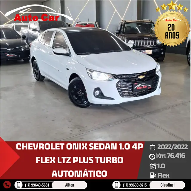 Carro Chevrolet Onix Plus 2022 1.0 LTZ Turbo (Flex)