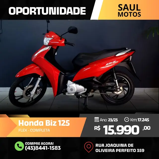 Moto Honda Biz 125i 2023 Flex