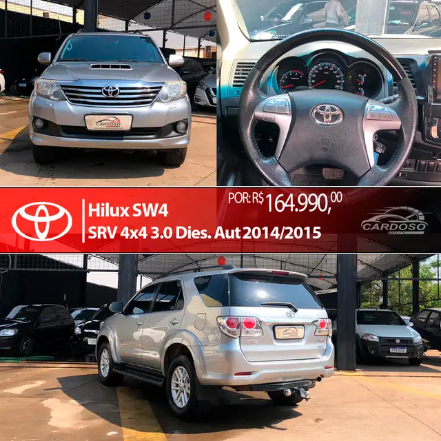 Carro Toyota SW4 2015 Hilux  3.0 TDI 4x4 SRV 7L