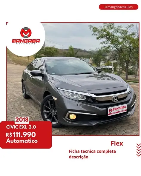 Carro Honda Civic 2018 EXL 2.0 i-VTEC CVT