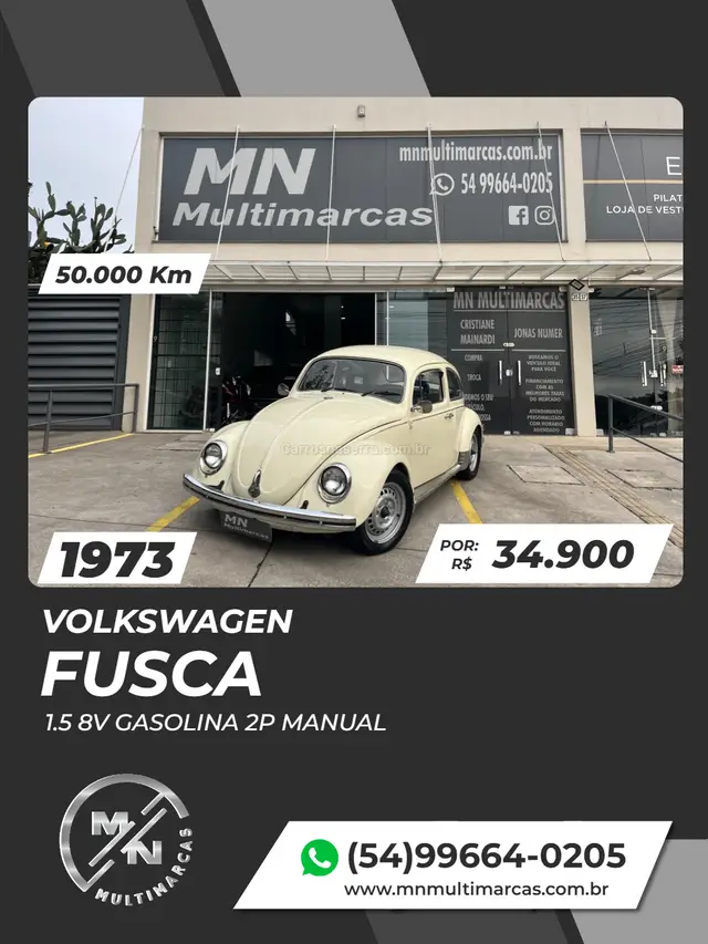 Carro Volkswagen Fusca 1973 1500